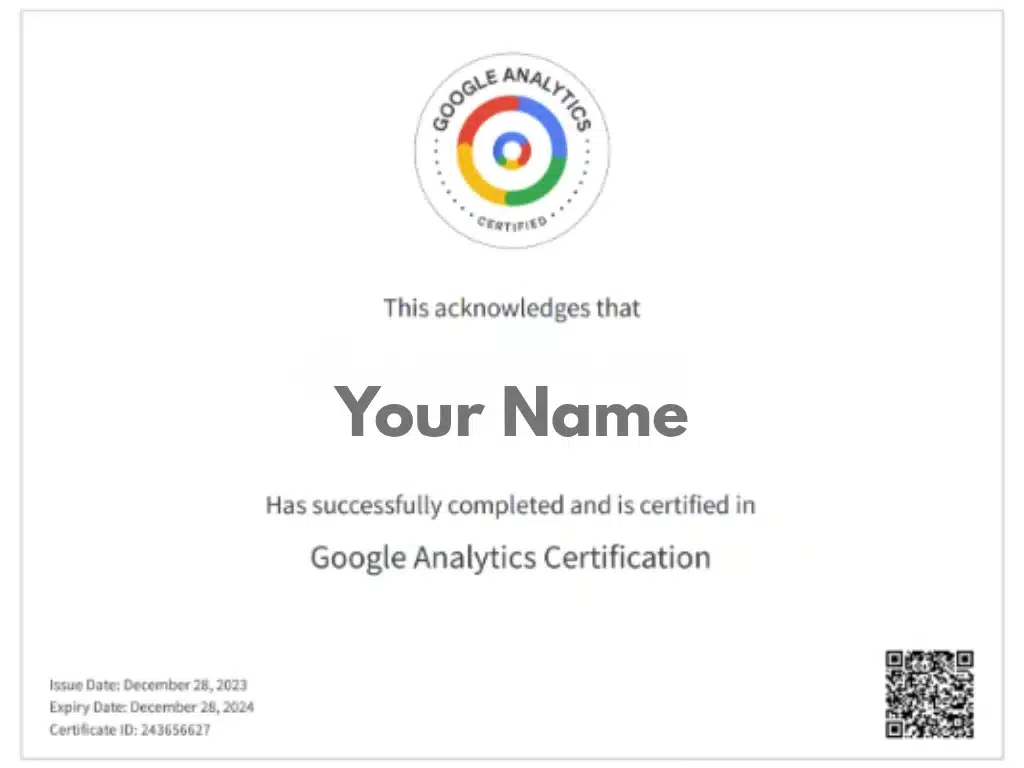 Google Analytics Certification (GA4)