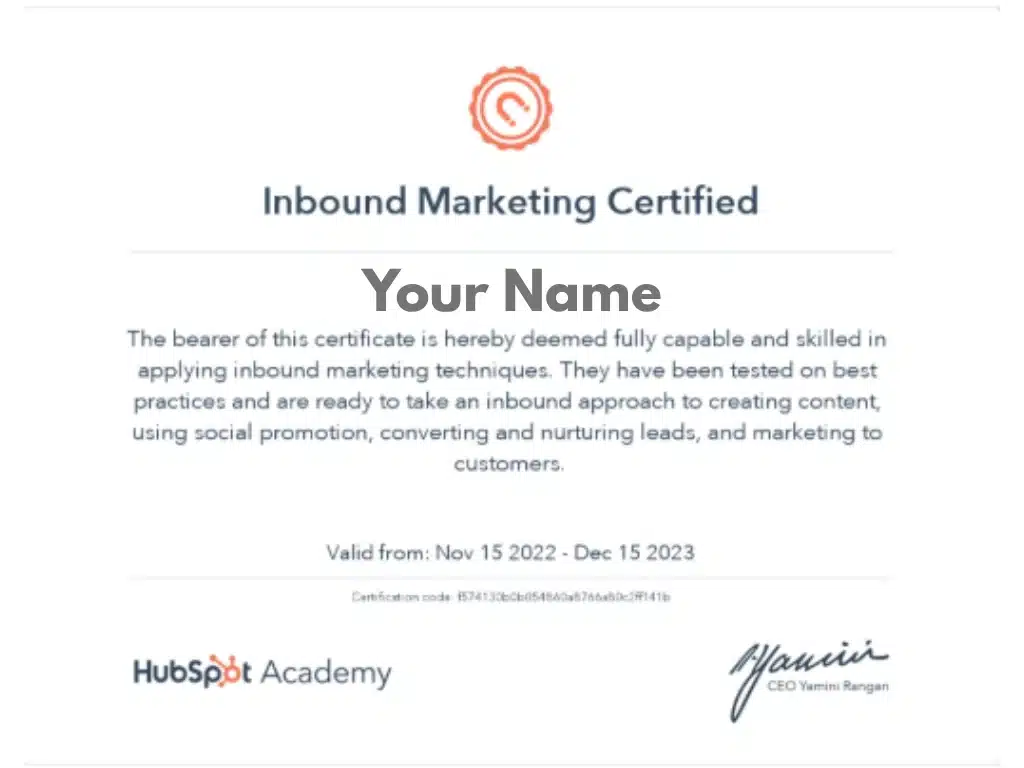 HubSpot Email Marketing Certification